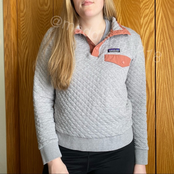 Patagonia Organic Cotton Quilt Snap-T Pullover Sweatshirt Sweater Grey Medium - Picture 6 of 13